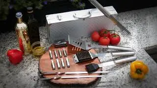 16PC BBQ Tool Set w/ Case for Outdoor Grilling, Camping, and Blackstone Grills