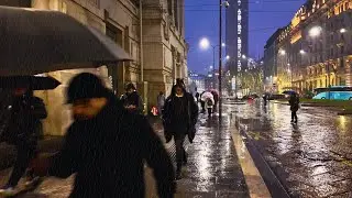 Walking in The Rain in Milan 4K60 ASMR