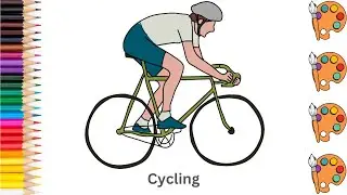 Cycling - Sketch Art and Paint | Step by step tutorial | Pencil to Palette