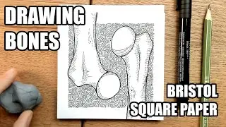 New Art Supplies- Drawing Bones with Faber Castell Pens