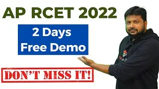 3 Days Free Demo - AP RCET 2022- Join and Experience the difference  #aprcet #aprcet2022