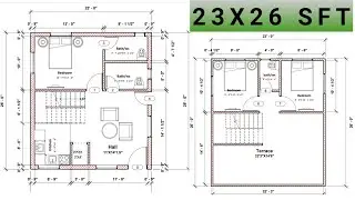 23X26 Square feet House plan || 23X26 one BHK plan || Ghar ka Naksha