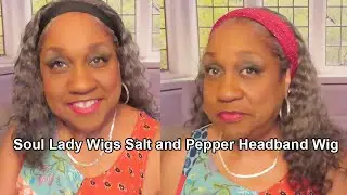 Put On and Go Salt & Pepper Water Wave Headband Wig/ Human Hair | Soul Lady Wigs x Mzbrazell