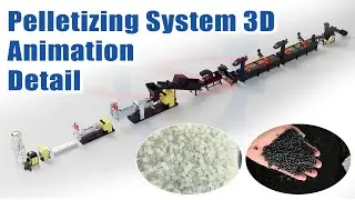 3D Simulation of Plastic Pelletizing Line Automation#plasticrecycling