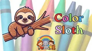 Sloth Coloring Live 🎨 | Fun Animal Coloring for Kids | Happy Sloth Coloring Page | Kids Art Time