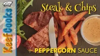 Steak, Chips and Peppercorn Sauce
