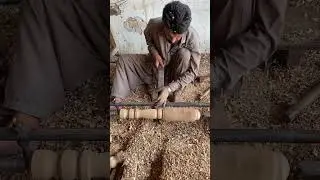 Wooden Cot Leg With Color | Colorful Wood Art #wooden charpai pawa #tochnology#making #amazing