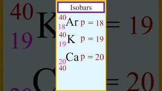 Explanation about isobars (Ar K and Ca) and its definition. #chemistry