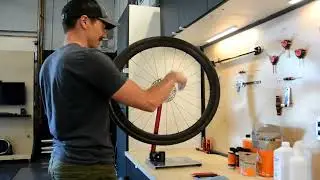 How to check your tubules gravel bike tire sealant level with Orange Seal and Feedback Sports.