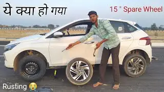 How to Change Spare wheel of Car || Problems with Small size Wheel || TPMS Works or Not ? i20 2021