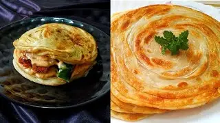 🍔 Indian Style smash luchha Paratha /Burger recipe in hindi| dubai's viral paratha smash burger 