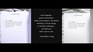 a love language&hellip; good conversation. intense conversation. wit, banter, &ndash; butterflies rising