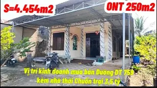 Cần bán vị trí kinh doanh đường dt 759.Dt 12x179x250tc tổng dt 4.454 m2 thích hợp xây nhà nghĩ trọ.