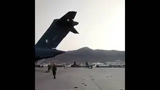 Indian Air Force C17 Globemaster at Kabul for evacuation
