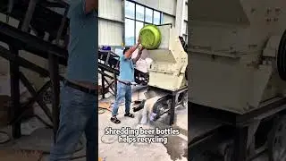 Shredding Wine Bottles👻 #industrialshredder #shredder