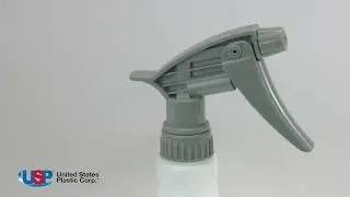 16 oz HDPE Chemical Resistant Bottle with Gray Polypropylene Sprayer | U.S. Plastic Corporation&reg;
