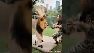 Boo absurd video, magical animals on TikTok, wild animals at zero distance, ai super realistic