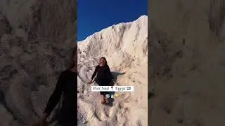 Having fun in the salt mountain❄️😂🎥 @lorena.wanderlust &mdash;&mdash;&mdash;#portsaid #portsaidcity #travel #explore