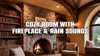 Rustic Fireplace Glow and Rain Views to Create the Ideal Relaxation Atmosphere