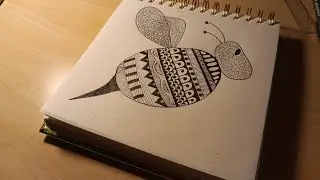 🐝 Whimsical Bee Zentangle | Playful Patterned Insect for Relaxing Mindful Drawing