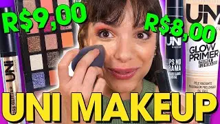 TESTEI SÓ UNI MAKEUP da 25 de MARÇO | Corretivo de 9 reais, primer, paleta de sombras