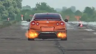 1400HP Nissan GTR The Turbo Engineers - FAST 0-310 KMH Accelerations @ 1/2 Mile!