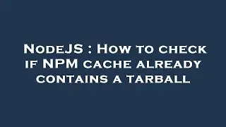 NodeJS : How to check if NPM cache already contains a tarball