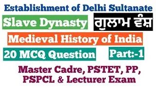 Slave Dynasty MCQ Part-1।।Establishment of Delhi Sultanate।।Medieval History of India।।Master Cadre