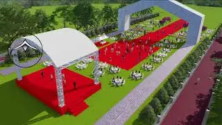 Açılır kapanır kır düğün çadır sistemleri ( 35 m x 60 m) ayak:10 m