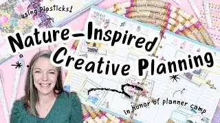 Nature Inspired Creative Planning | Camp-Themed Catch-All Spread with Pipsticks