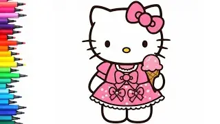 Pinki Hello Kitty Drawing, Painting & Colouring for Kids and Toddlers_ Child Art 