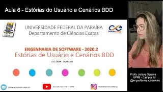 ENGENHARIA DE SOFTWARE - AULA 06. Estórias de Usuário e Cenário BDD