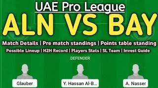 ALN VS BAY UAE Pro League Football Match Dream 11 Prediction
