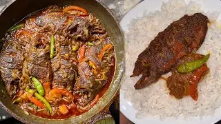 Climbing Perch Fish Gravy Eating With Rice