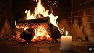 Crackling Log Fire & Candlelight Ambience | Warm Hearth Sounds for Relaxation & Sleep