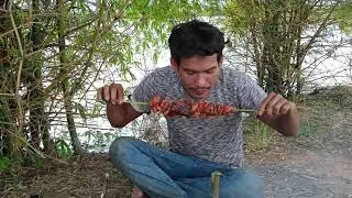 abdomen pig cooking khmer food eating deilicious