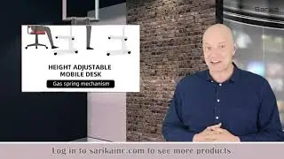 Pneumatic Height Adjustable Sit Stand Laptop Desk Movable Workstation Over Bed/Sofa Desk with Holder