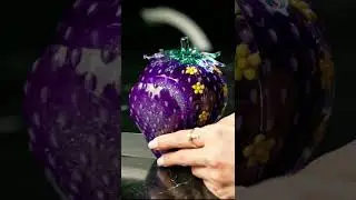 glass strawberry cutting asmr. #ai #asmr #fruit #fruitcutting #aiasmr #purple #strawberry