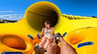 Croatia's BIGGEST MegaCONE Water Slide at Aquacolors Aquapark