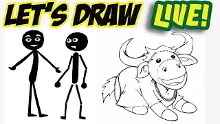 LIVE Drawing Lessons! Stick Boy & Pancake the Water Buffalo from Animal Jam
