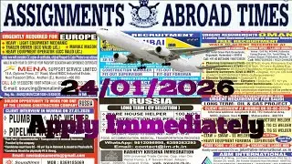 Assignment abroad times today newspaper | 24/01/2026 #russia #europe #gulf #job
