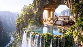 This Man Constructed a HIDDEN HOME Within a MOUNTAIN STREAM CAVERN – (Relaxing ASMR)