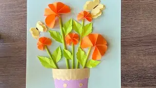 Flower vase card for mom | DIY Paper Flower card ideas | Mother&rsquo;s day flowers