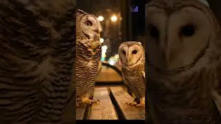 City Owls at Midnight 🦉✨ #UrbanWildlife #OwlWisdom #NightCadence #SoulprintDrop #MythicSight