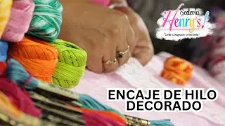 ENCAJE BLANCO DECORADO A COLOR