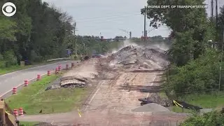 Road construction blasts in Fauquier County, Virginia