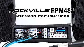 The Rockville RPM48S 500w Powered 4 Channel Mixer/Stereo Amplifier w Bluetooth/EQ (FULL DEMO)