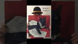Money cat 🐱💸 Cats rule everything around me. #catpainting #catart #oilpainting #moneypower #cats