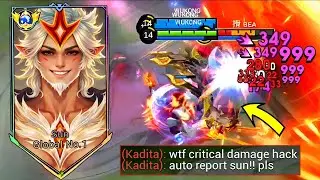 WHEN GLOBAL SUN ABUSE THIS NEW DAMAGE EMBLEM AND BUILD IN SOLO RANKED GAME!!(please try) | MLBB