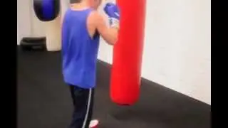 Luis A. Rosario-Training - hitting the heavy bag.